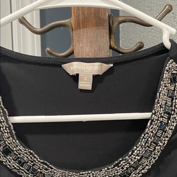 Banana Republic Black Tank Top with Embellished Neckline - Picture 2 of 5